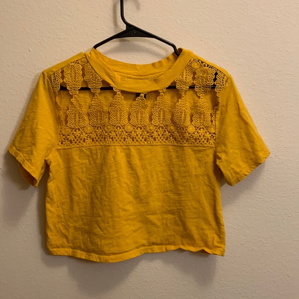 Yellow Rue21 crop top